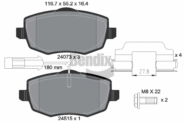 Brake Pad Set, disc brake (BPD1234)