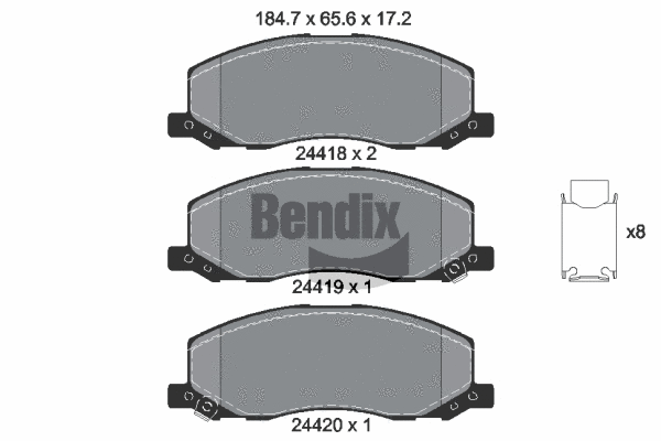 Brake Pad Set, disc brake (BPD1599)