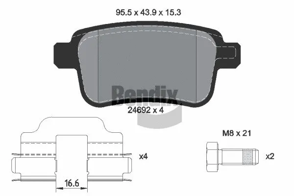 Brake Pad Set, disc brake (BPD1056)