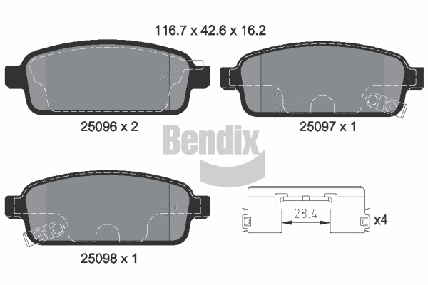 Brake Pad Set, disc brake (BPD1586)