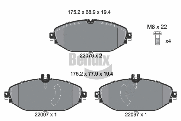 Brake Pad Set, disc brake (BPD1508)