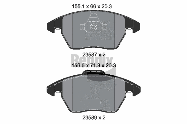 Brake Pad Set, disc brake (BPD1555)