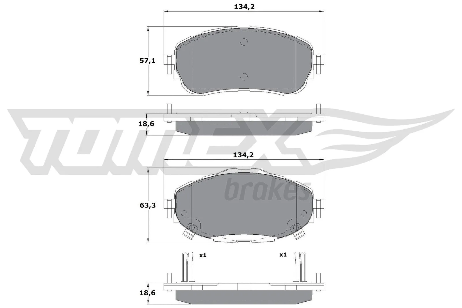 Brake Pad Set, disc brake (TX 16-99)