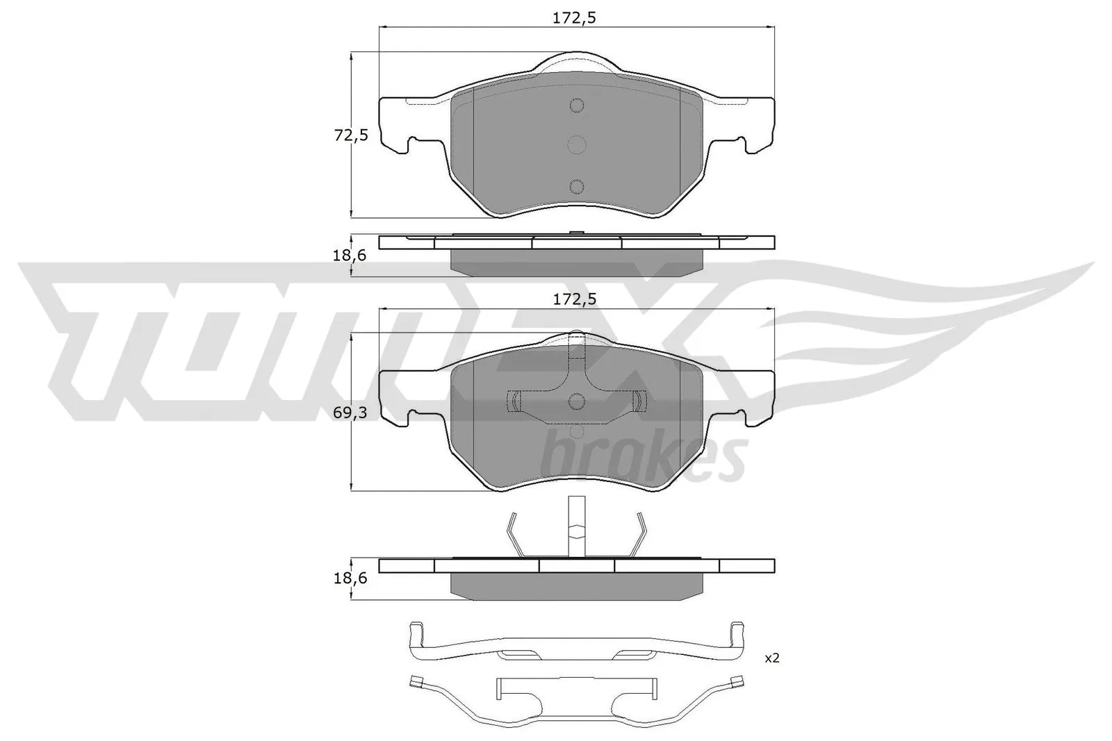 Brake Pad Set, disc brake (TX 15-30)