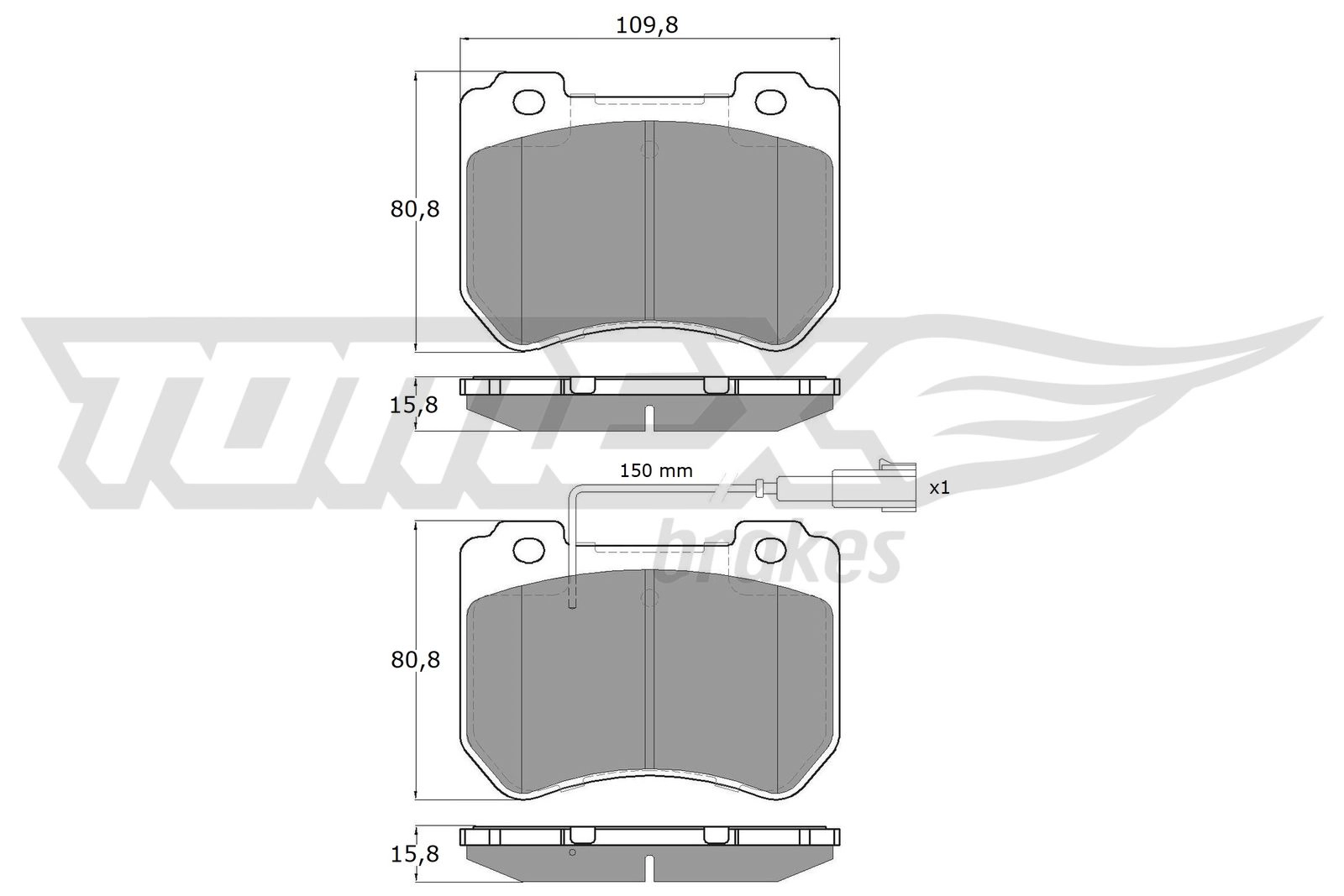 Brake Pad Set, disc brake (TX 16-58)