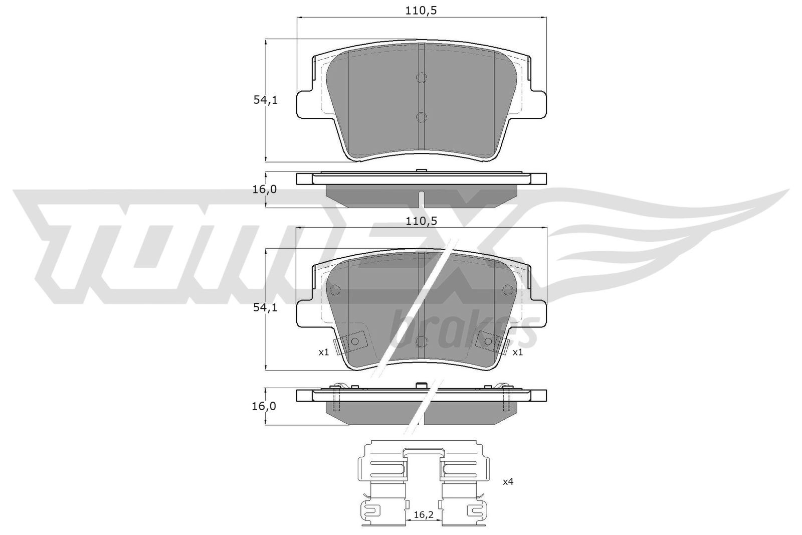 Brake Pad Set, disc brake (TX 60-25)