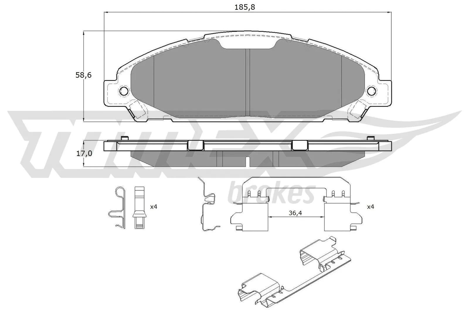 Brake Pad Set, disc brake (TX 18-96)