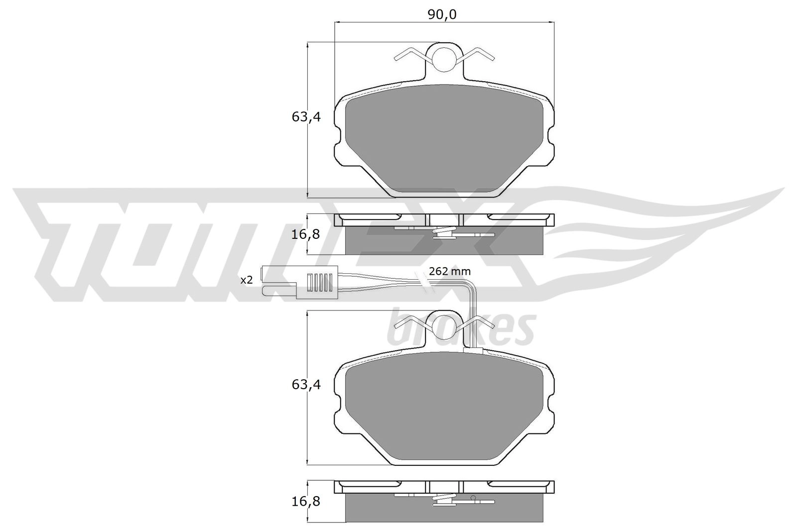 Brake Pad Set, disc brake (TX 10-391)