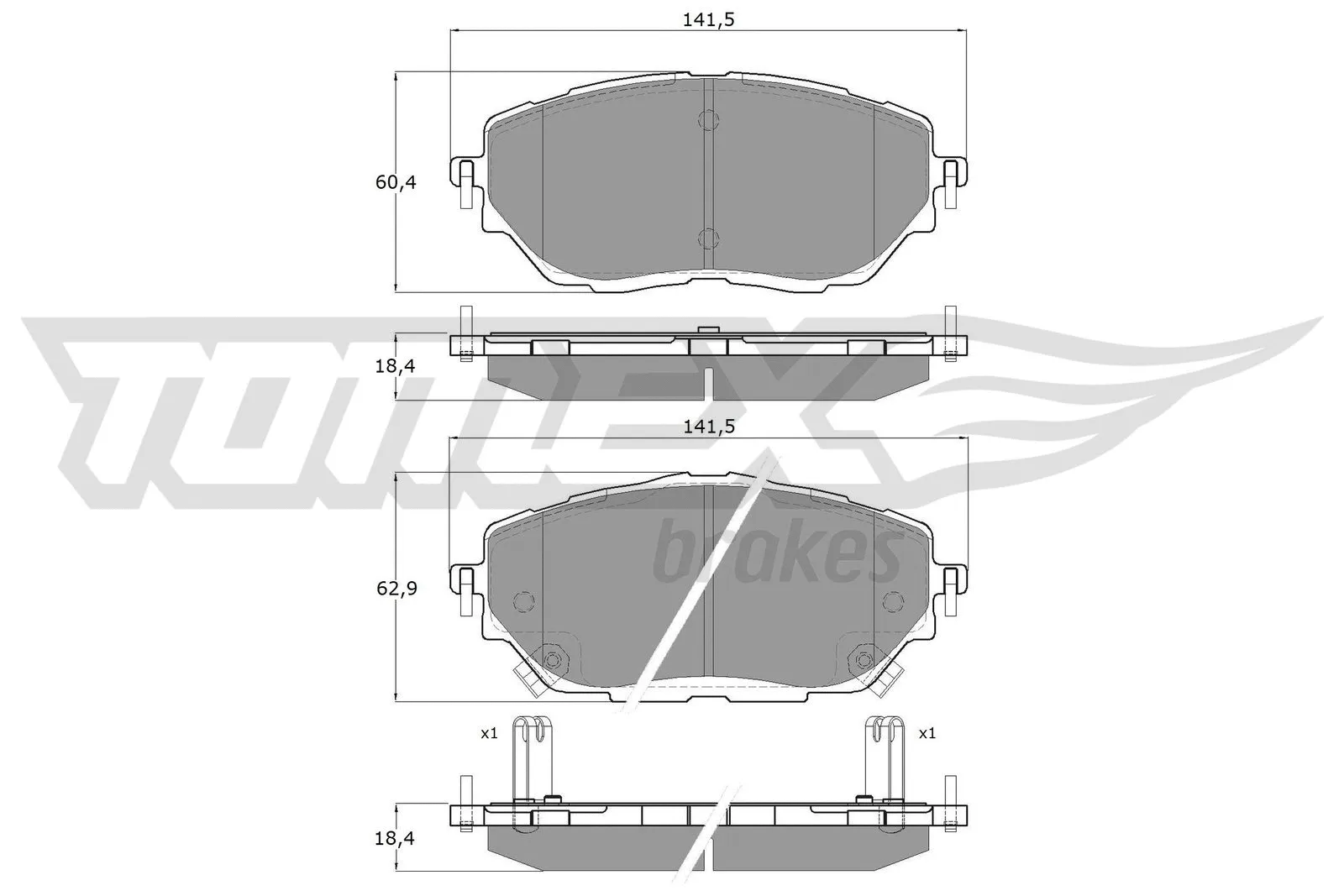 Brake Pad Set, disc brake (TX 19-63)