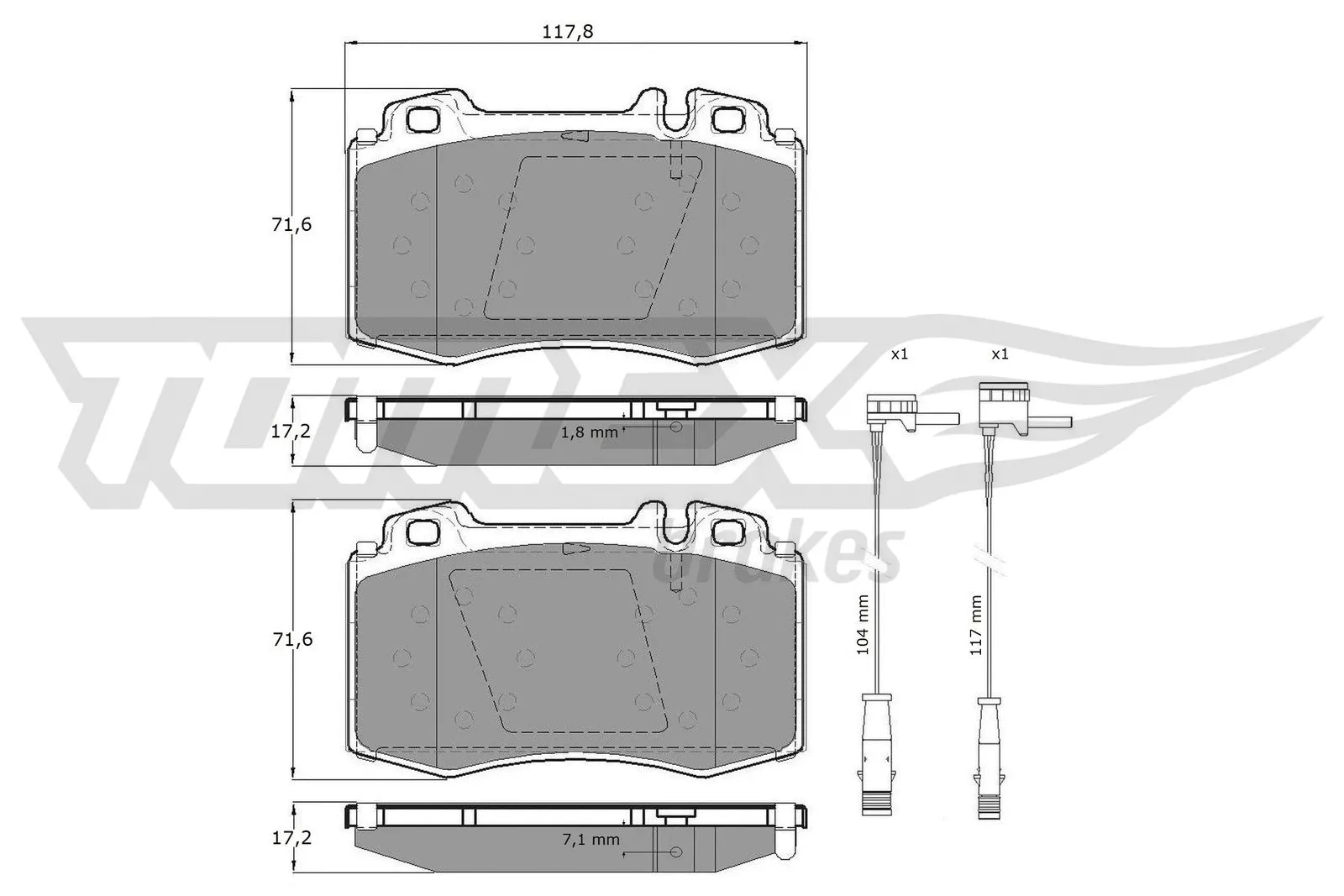 Brake Pad Set, disc brake (TX 12-811)