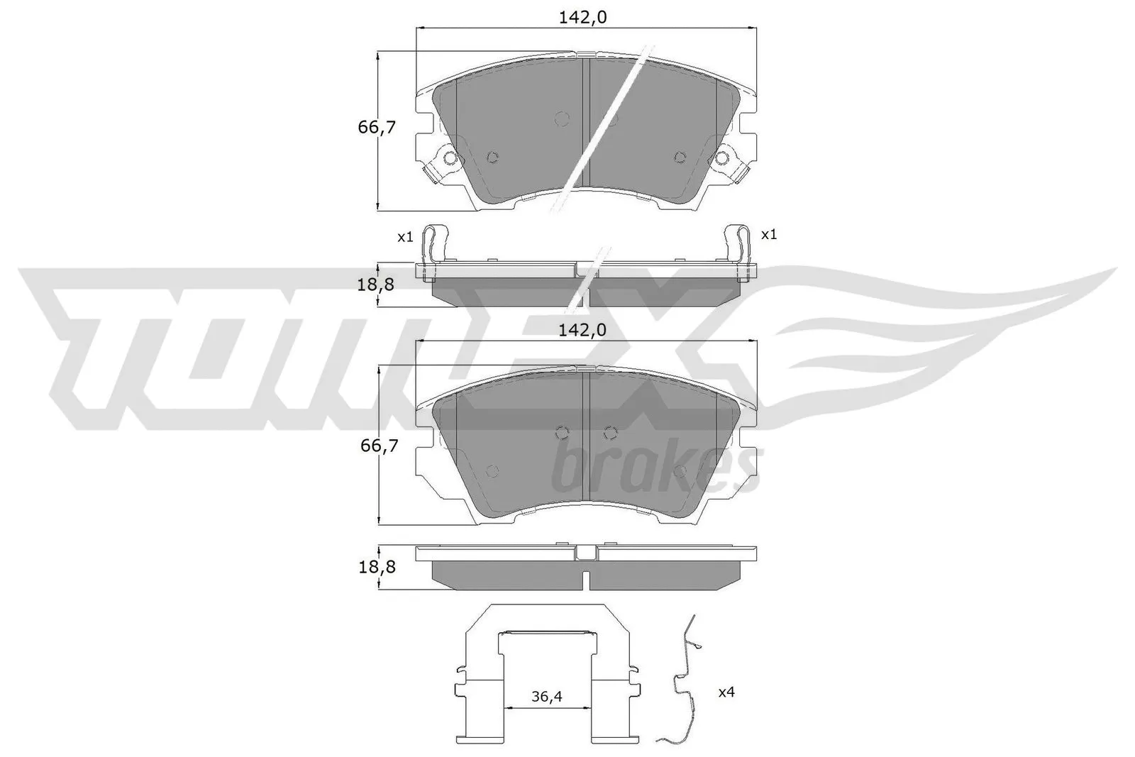 Brake Pad Set, disc brake (TX 16-34)