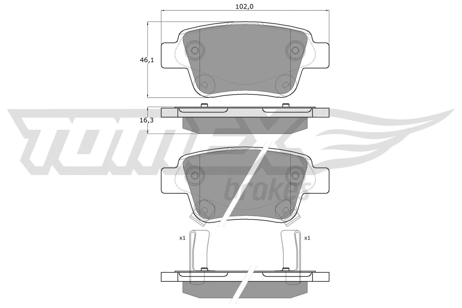 Brake Pad Set, disc brake (TX 13-62)