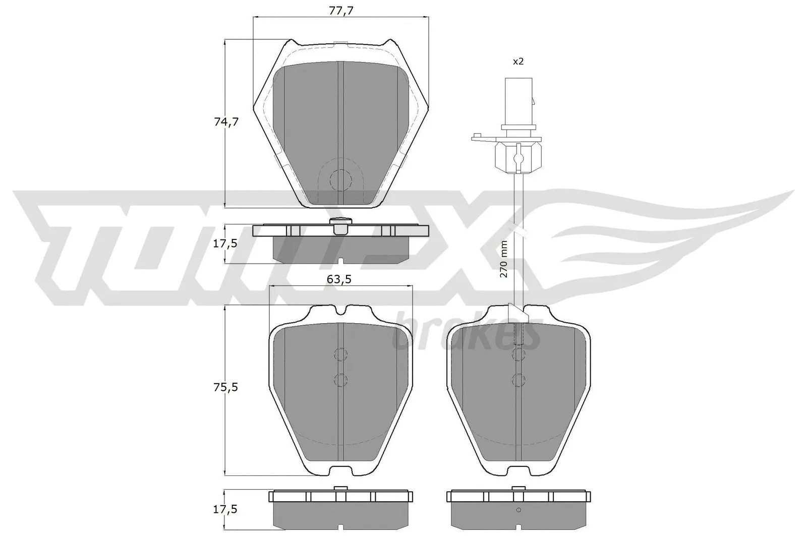 Brake Pad Set, disc brake (TX 15-12)