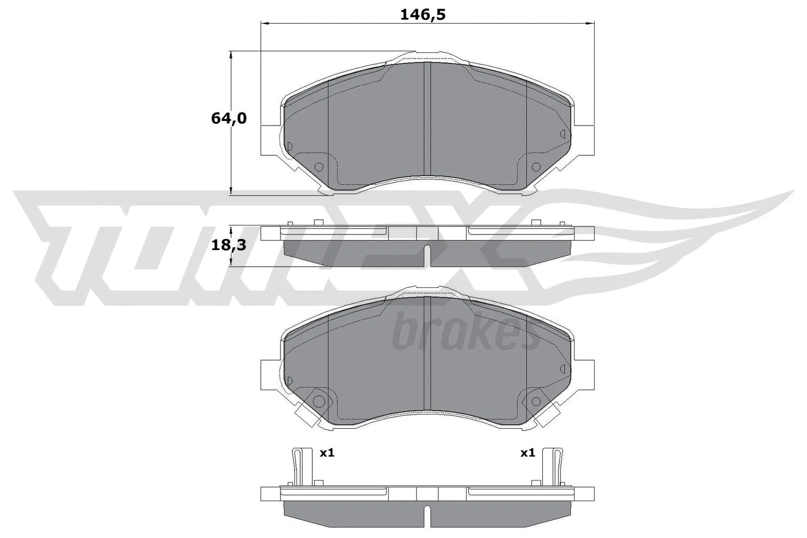 Brake Pad Set, disc brake (TX 17-67)