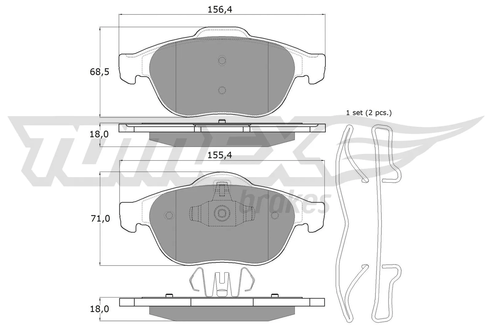 Brake Pad Set, disc brake (TX 13-50)