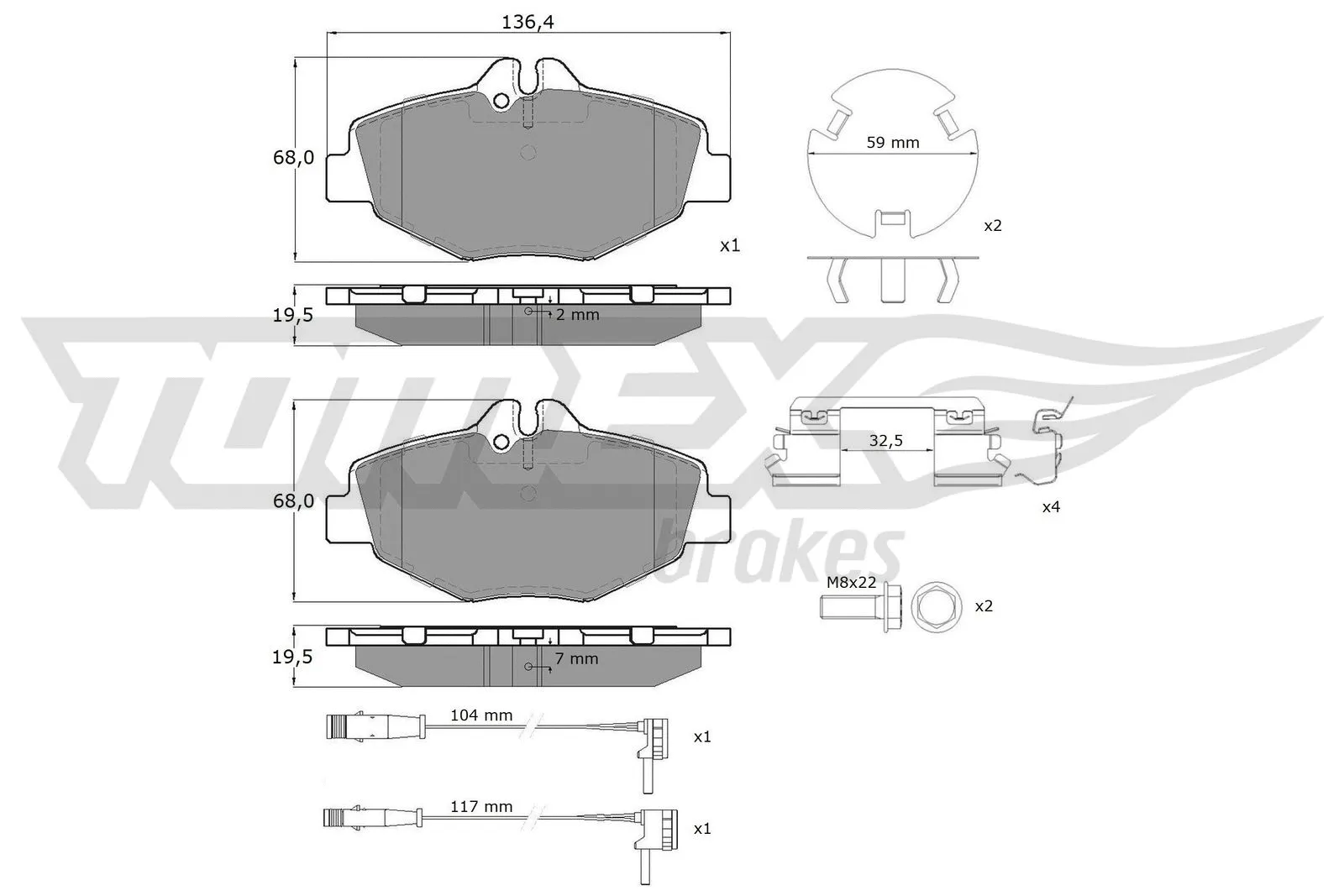 Brake Pad Set, disc brake (TX 14-29)