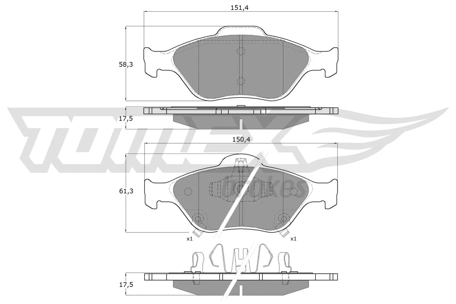 Brake Pad Set, disc brake (TX 15-00)