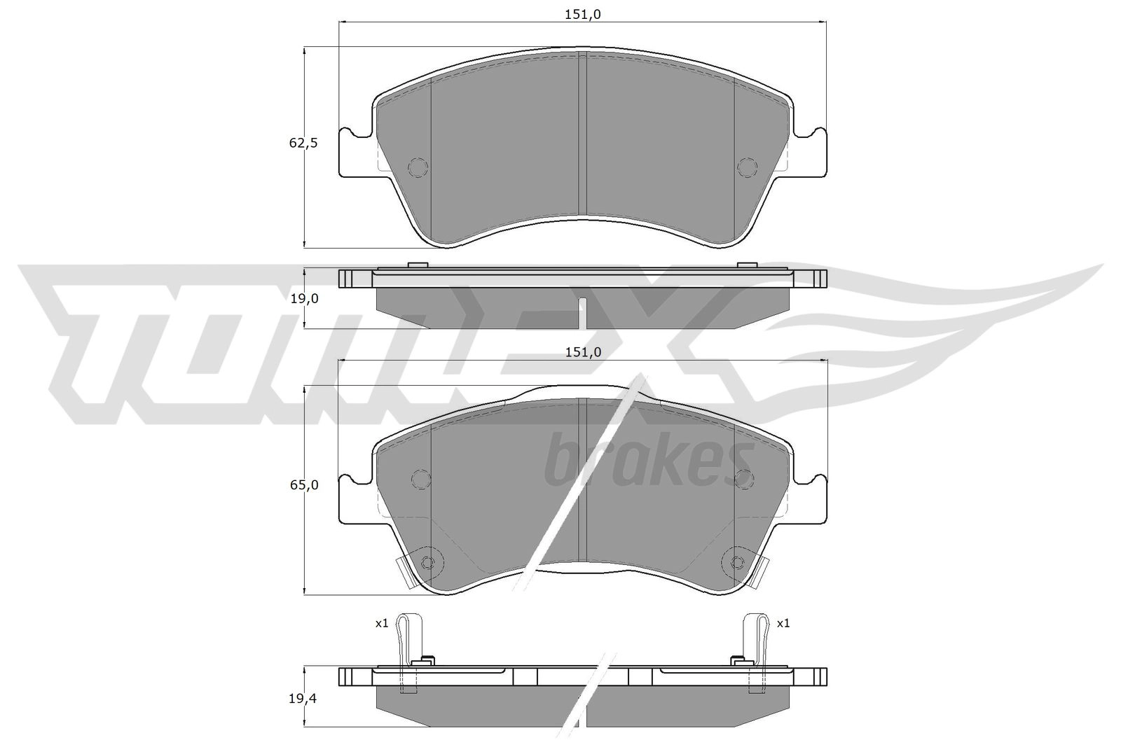 Brake Pad Set, disc brake (TX 16-30)
