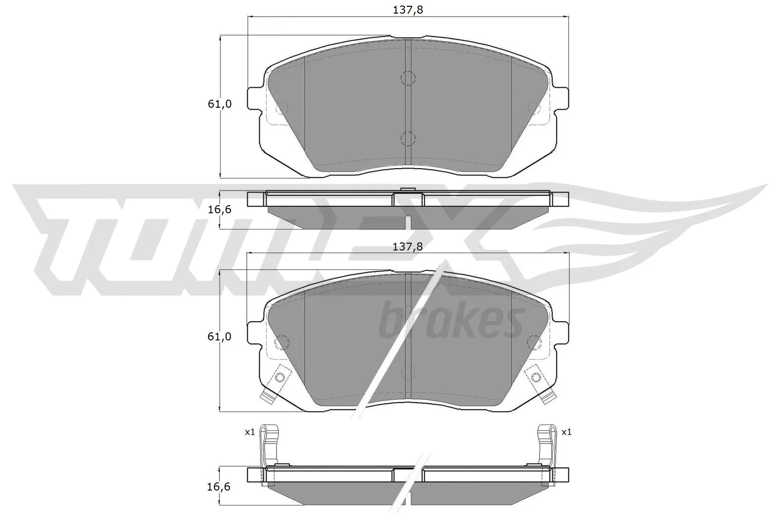 Brake Pad Set, disc brake (TX 16-44)
