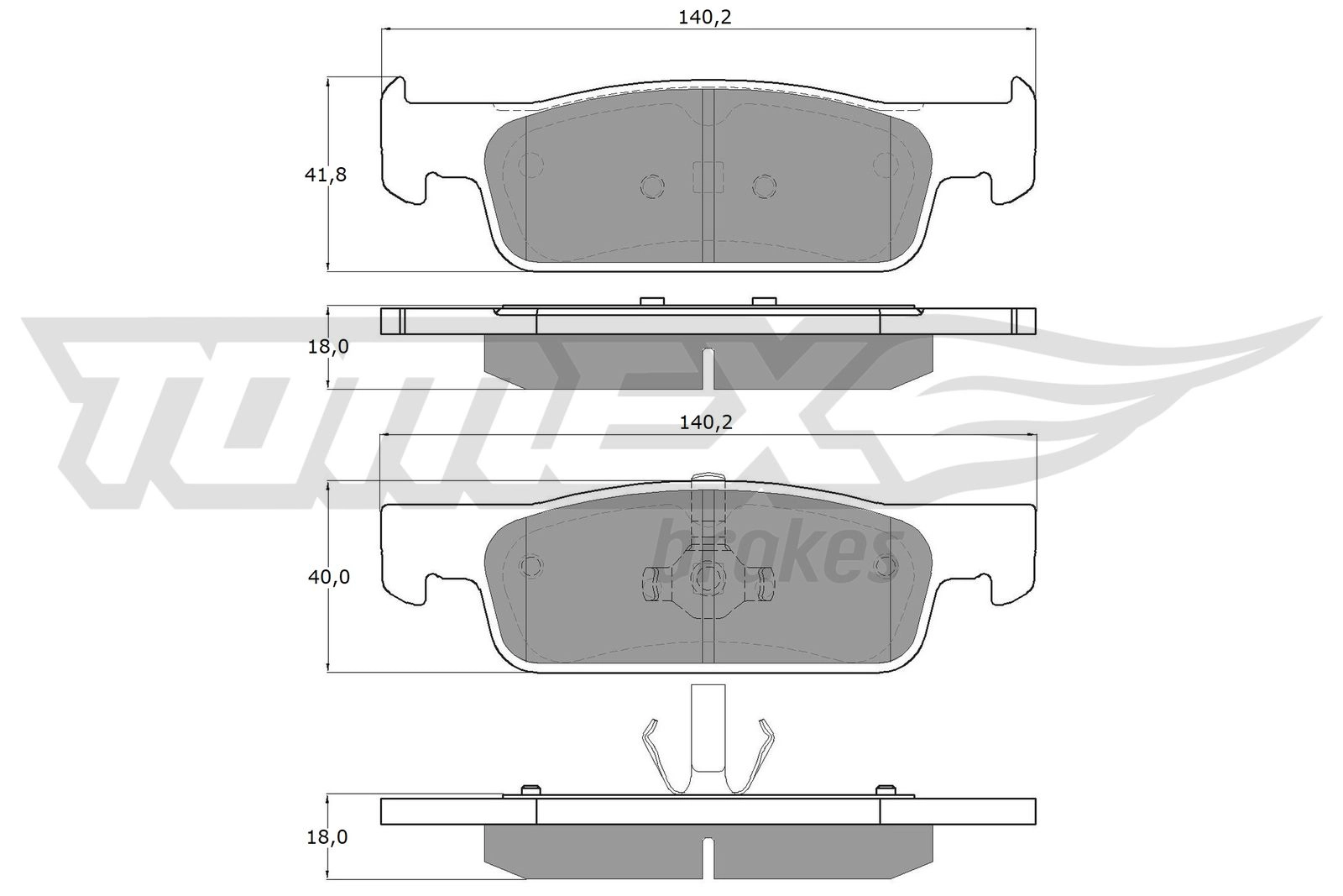 Brake Pad Set, disc brake (TX 16-941)