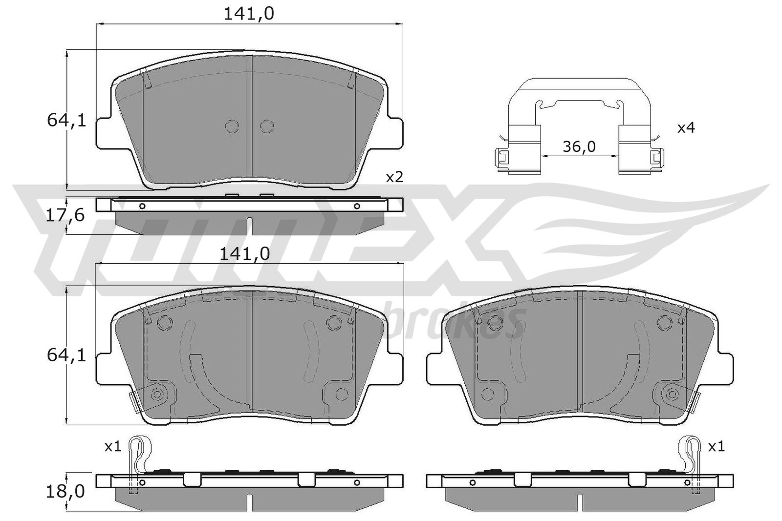 Brake Pad Set, disc brake (TX 15-42)