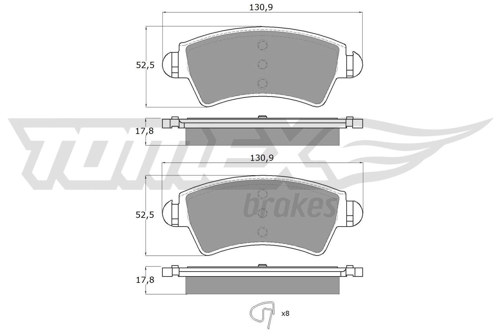 Brake Pad Set, disc brake (TX 13-44)