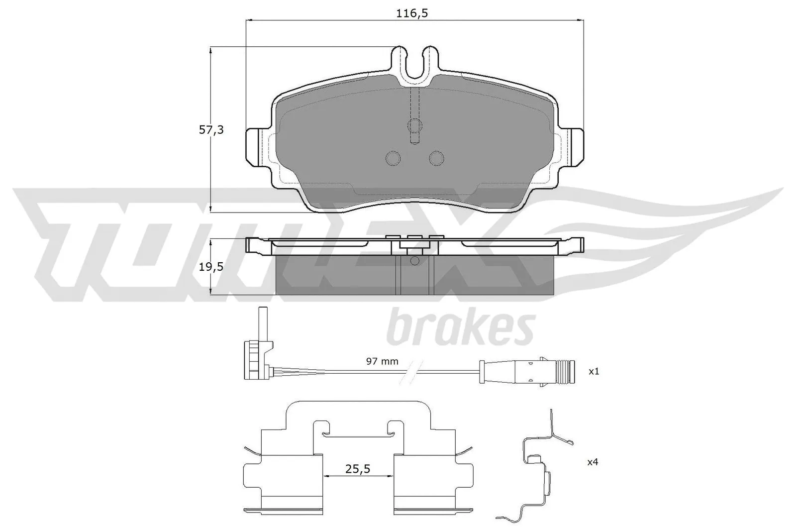 Brake Pad Set, disc brake (TX 12-751)