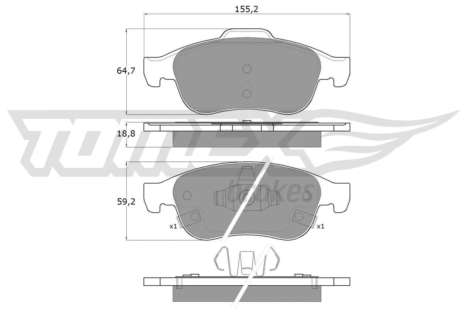 Brake Pad Set, disc brake (TX 18-18)