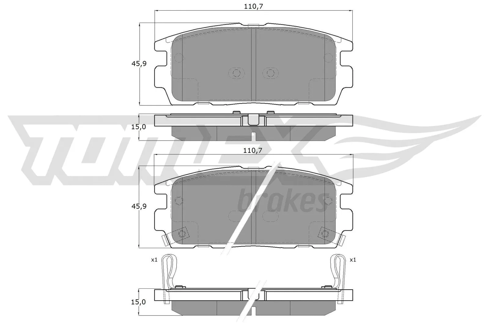 Brake Pad Set, disc brake (TX 16-43)