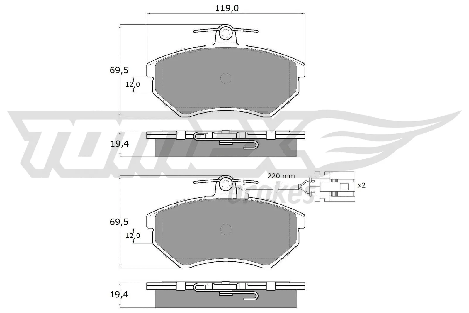 Brake Pad Set, disc brake (TX 12-04)