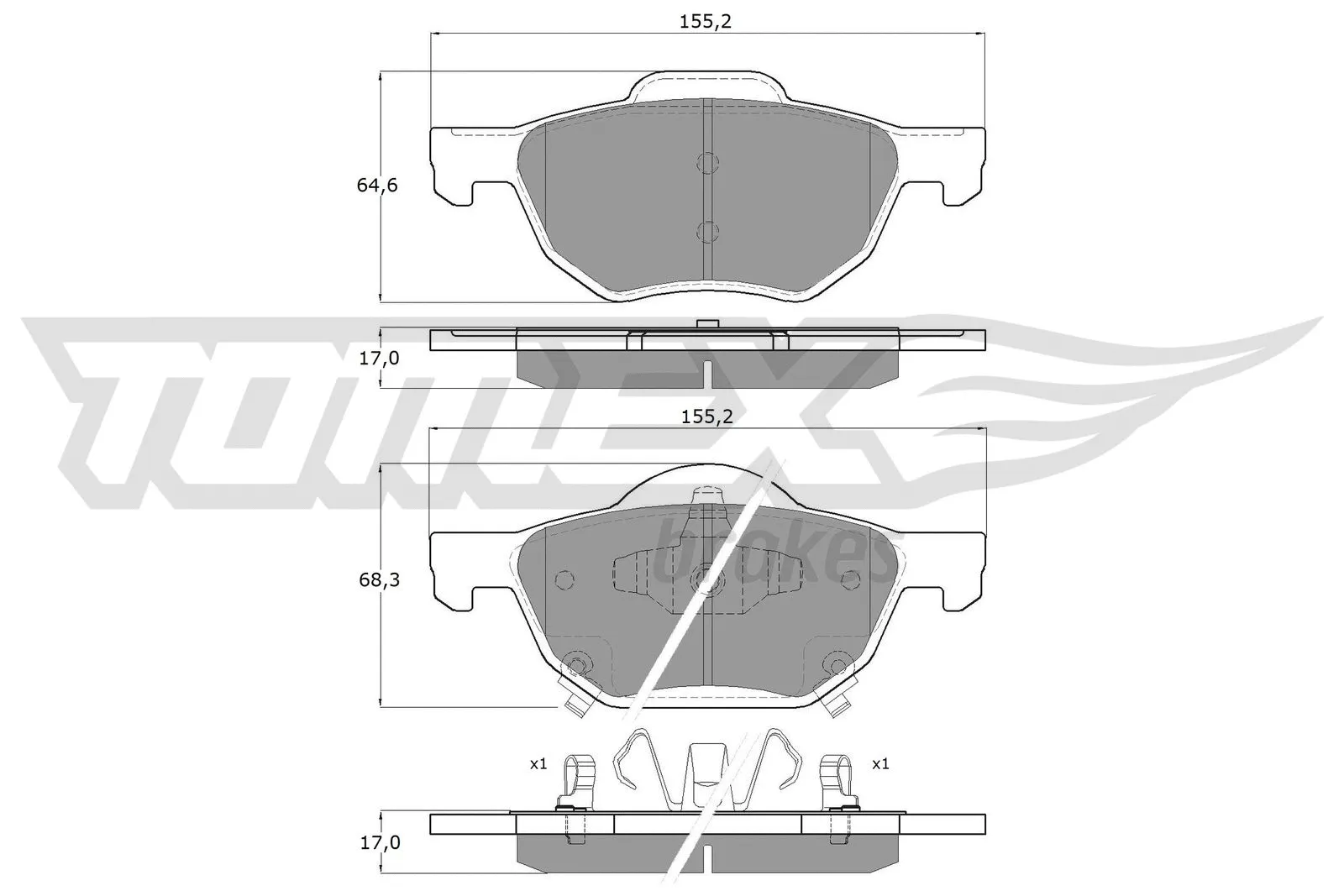 Brake Pad Set, disc brake (TX 14-50)