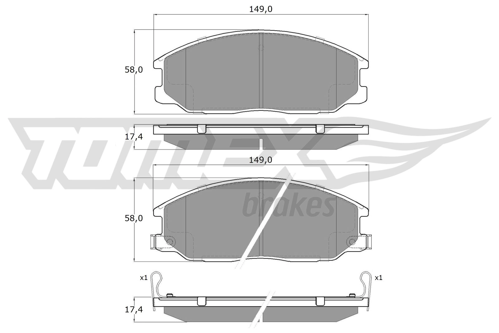 Brake Pad Set, disc brake (TX 14-54)
