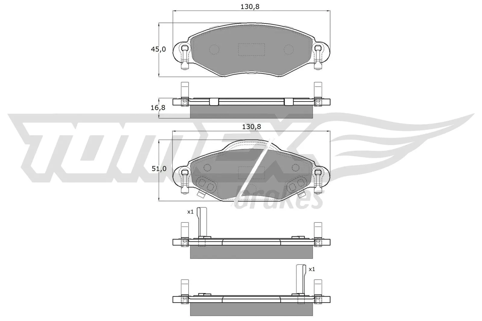 Brake Pad Set, disc brake (TX 13-89)
