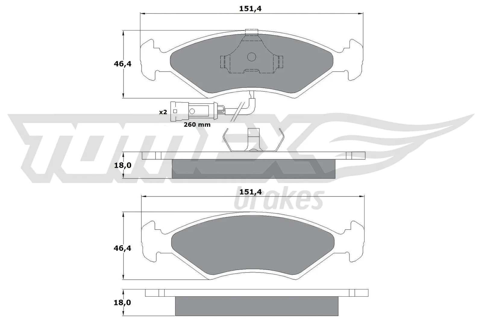 Brake Pad Set, disc brake (TX 10-282)