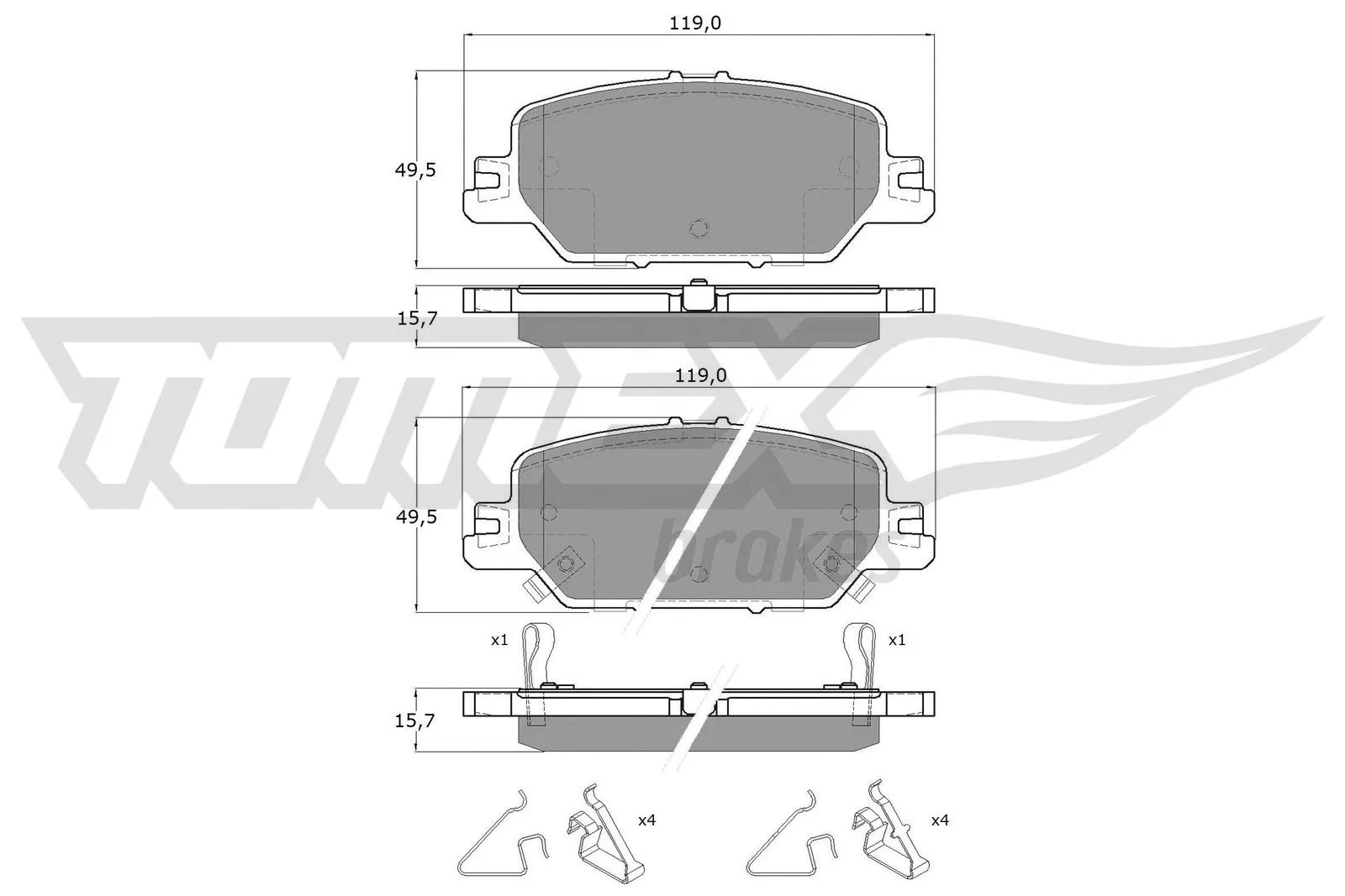 Brake Pad Set, disc brake (TX 19-66)