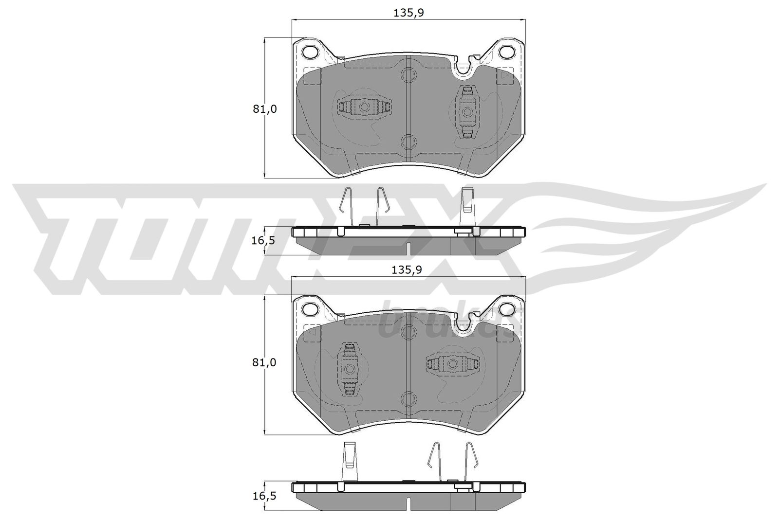 Brake Pad Set, disc brake (TX 19-431)