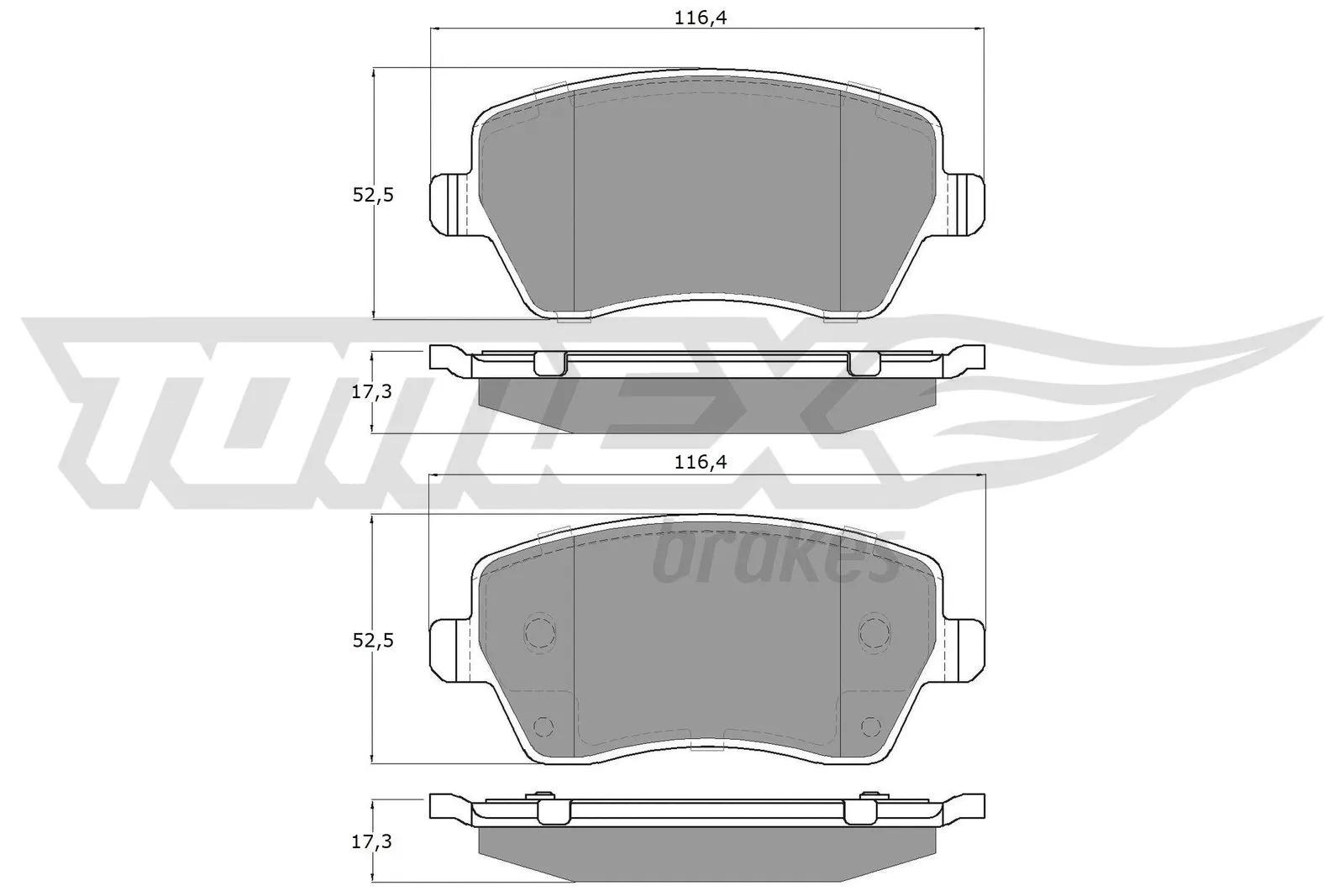 Brake Pad Set, disc brake (TX 14-16)