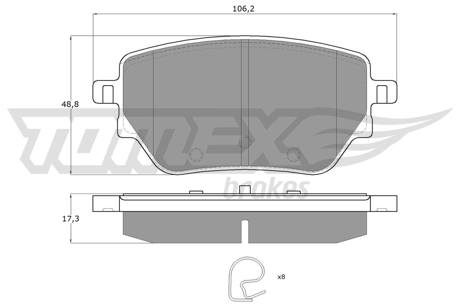 Brake Pad Set, disc brake (TX 12-08)