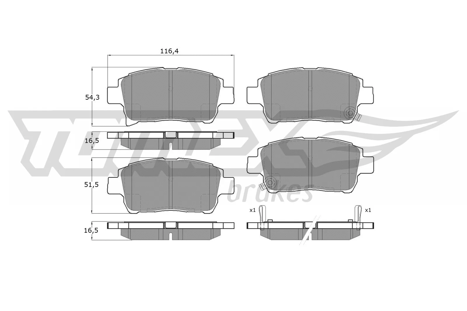 Brake Pad Set, disc brake (TX 13-76)