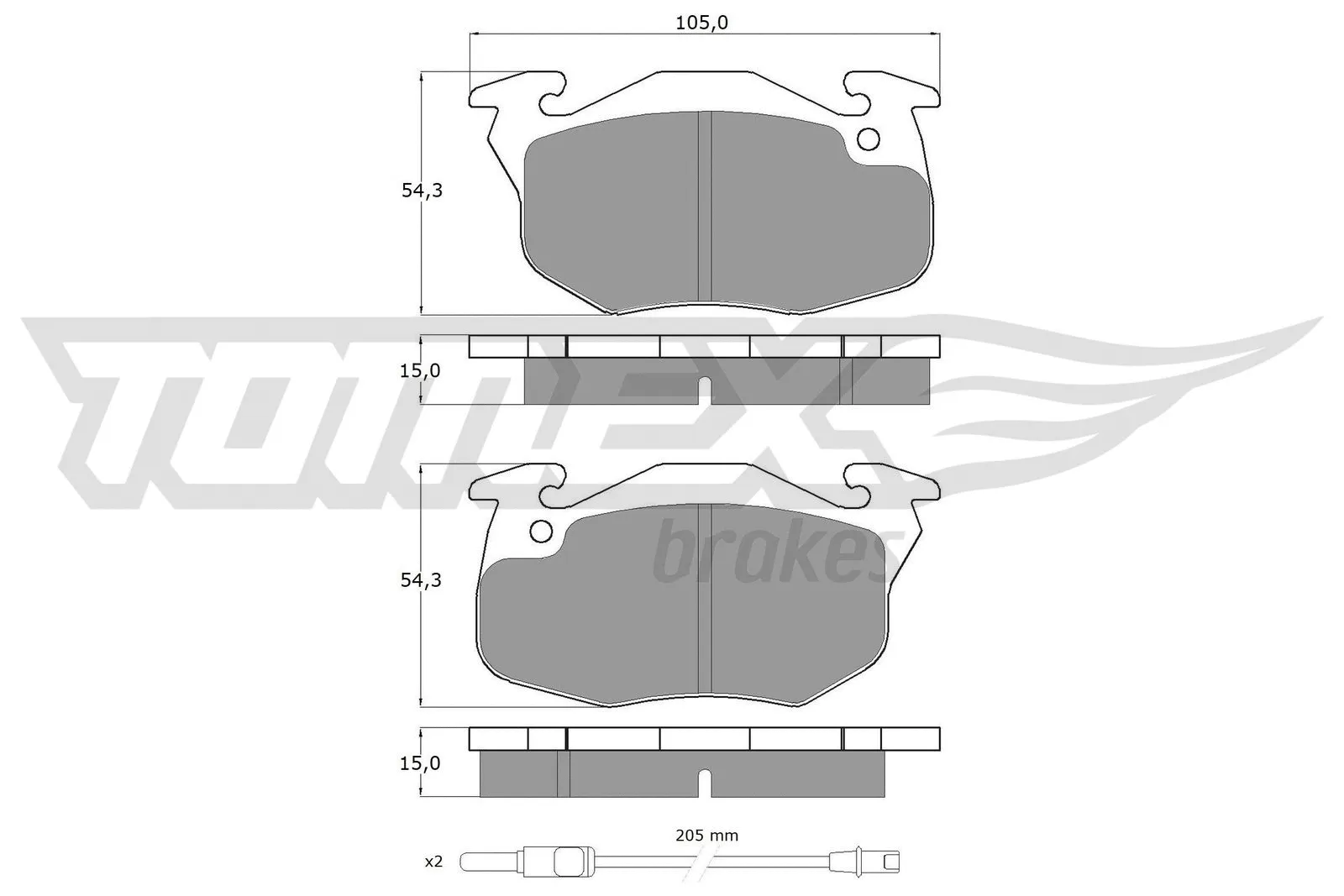 Brake Pad Set, disc brake (TX 10-342)