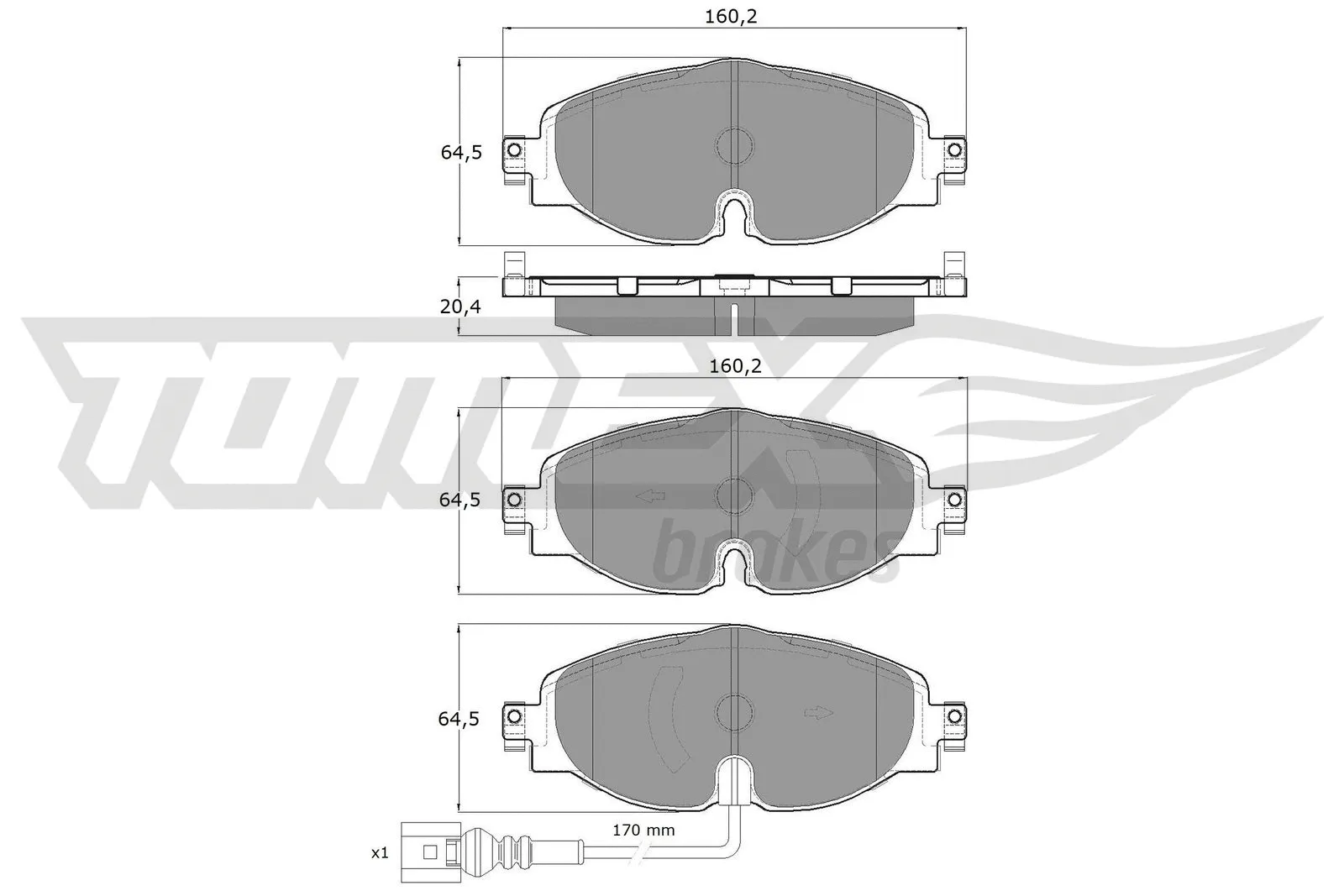 Brake Pad Set, disc brake (TX 16-97)