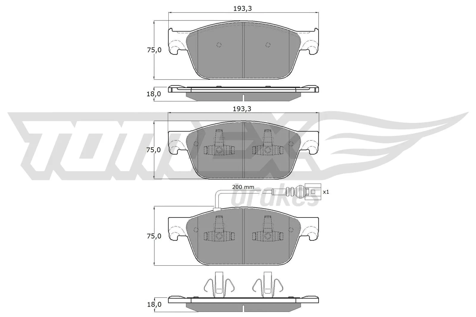 Brake Pad Set, disc brake (TX 16-46)