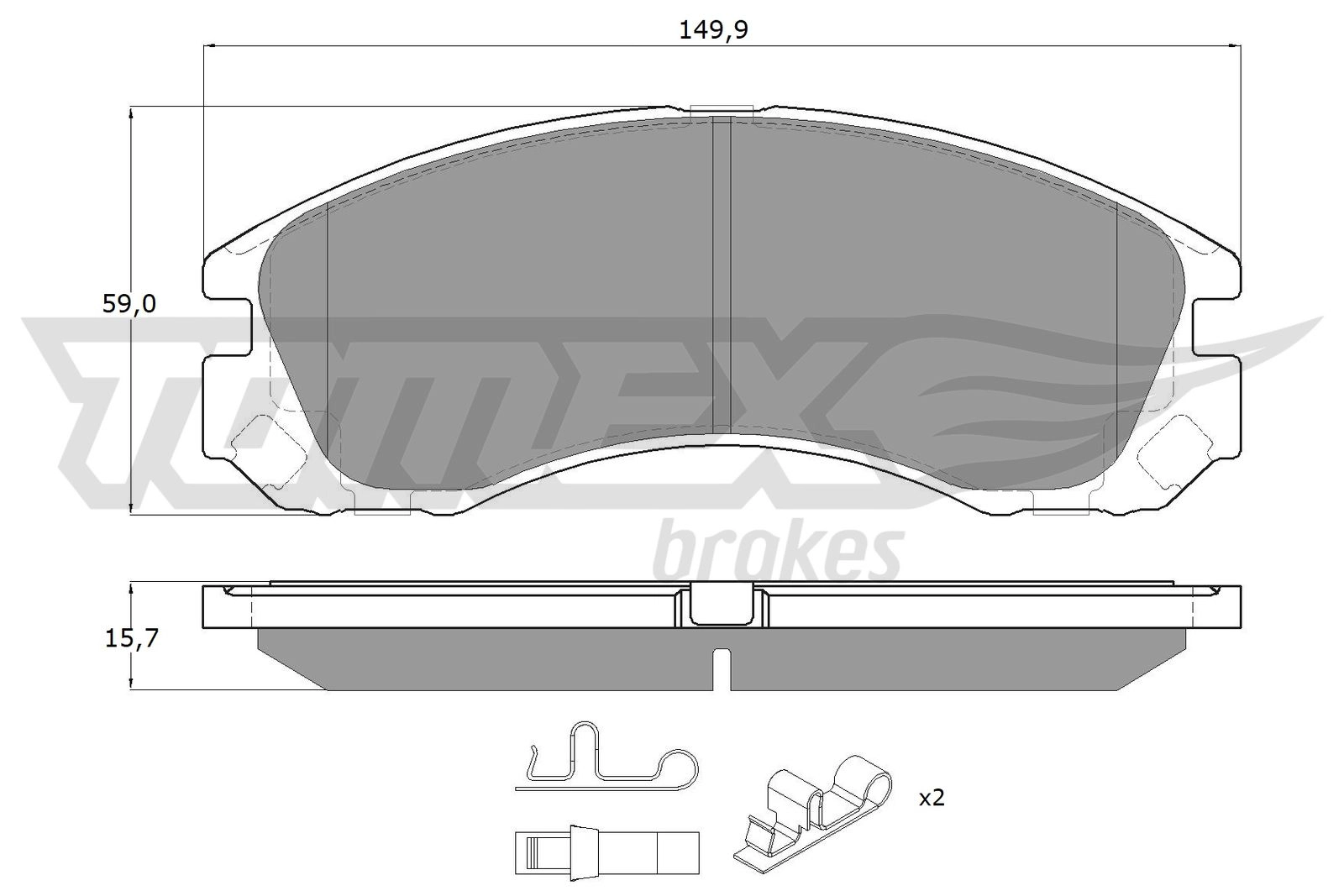 Brake Pad Set, disc brake (TX 14-60)