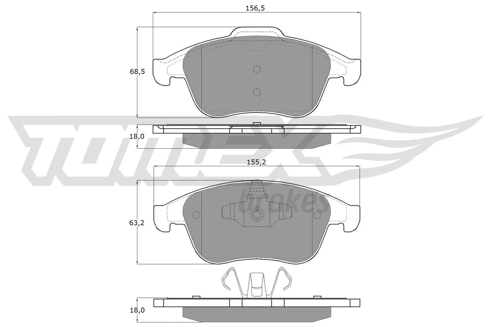 Brake Pad Set, disc brake (TX 16-56)
