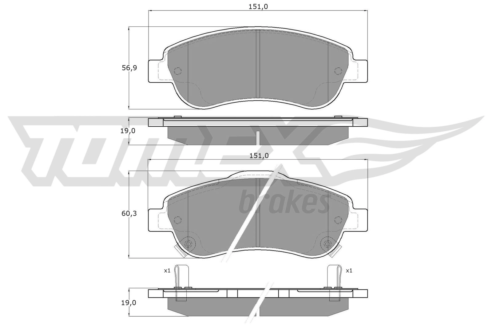 Brake Pad Set, disc brake (TX 15-70)
