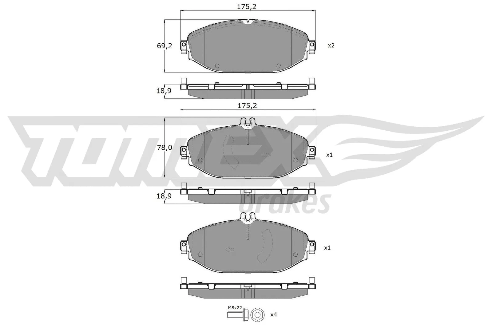Brake Pad Set, disc brake (TX 18-53)