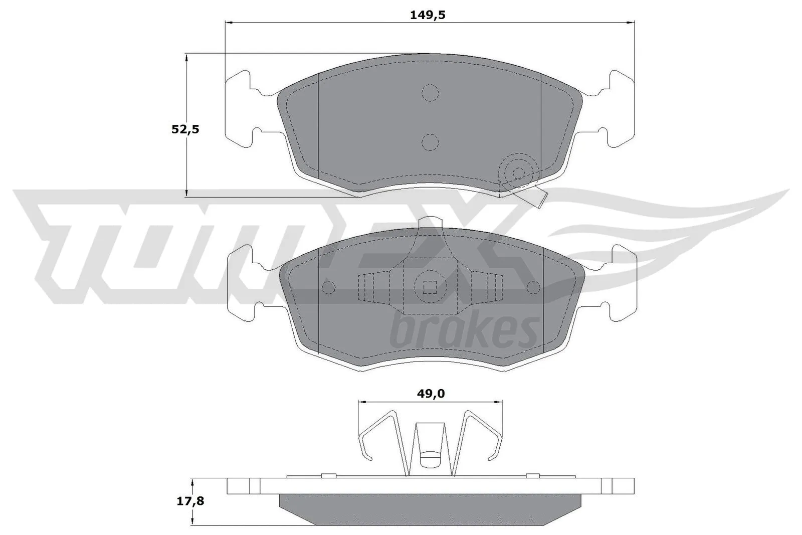 Brake Pad Set, disc brake (TX 16-90)