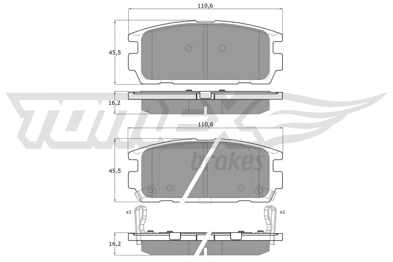 Brake Pad Set, disc brake (TX 19-58)