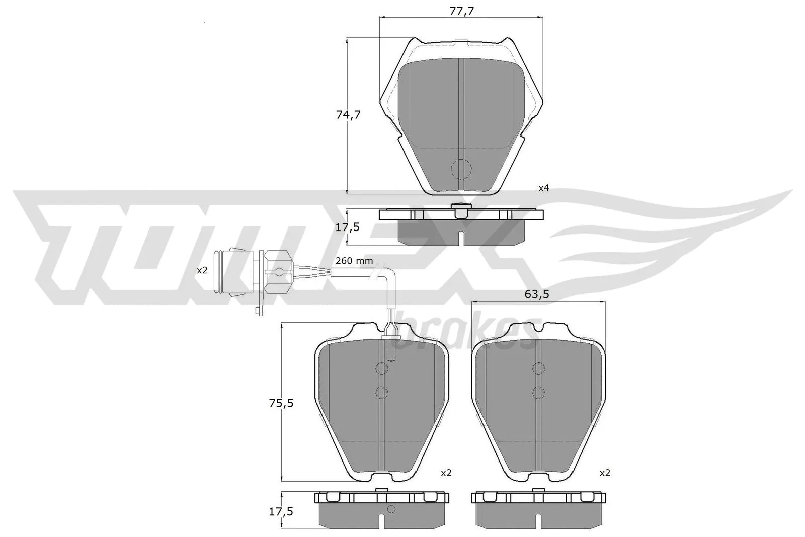 Brake Pad Set, disc brake (TX 13-15)