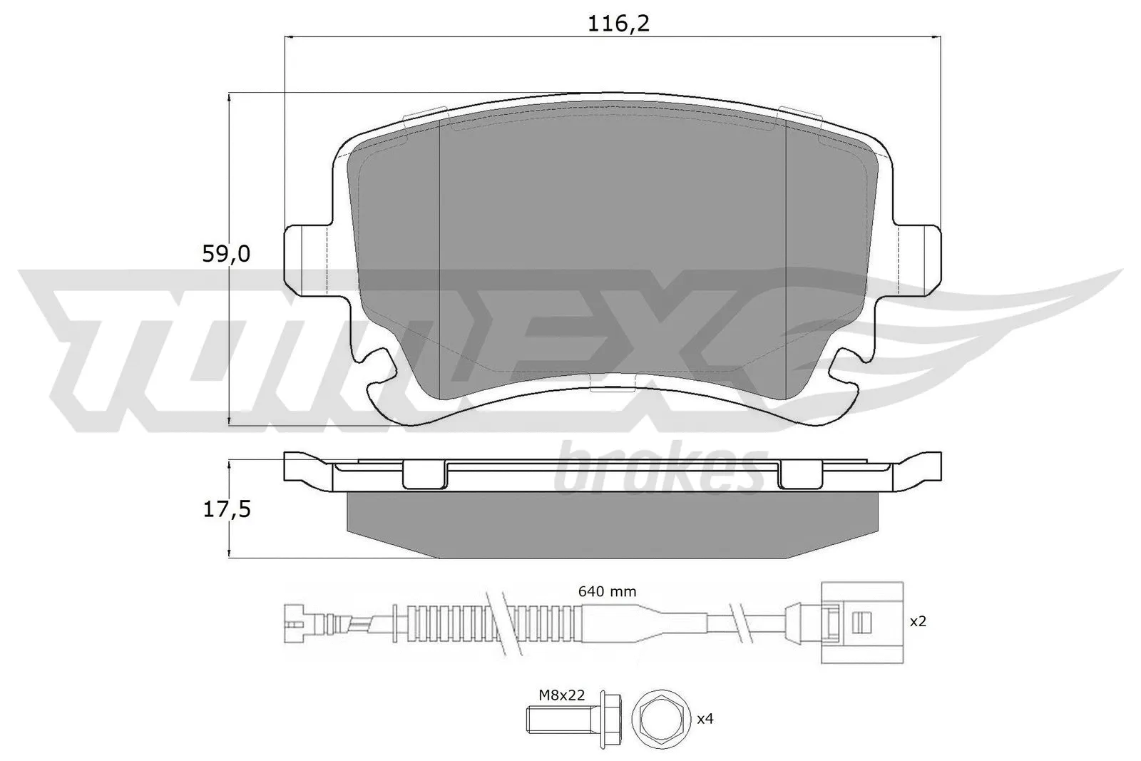 Brake Pad Set, disc brake (TX 13-962)